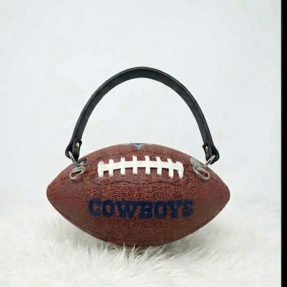 LIMITED EDITION HANDMADE Youth Size Football Purse (DALLAS COWBOYS) 🏈 - Picture 3 of 5